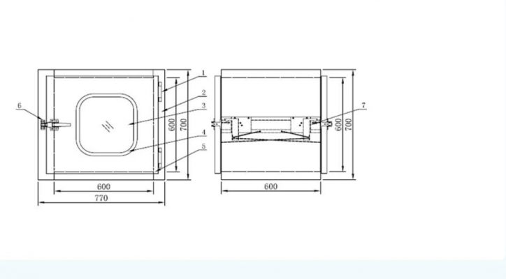 bản vẽ kích thước  2D pass box