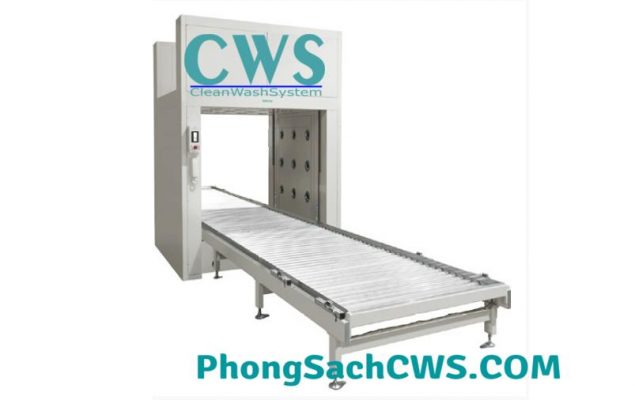pass box air shower kết hợp băng tải